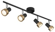 Globo 57917-4G - Faretto MASON 4xGU10/25W/230V nero/oro