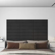 Pannelli Murali 12 Pz Neri 60x15 Cm Velluto 1,08 M² /