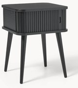 Comodino in legno con anta scorrevole e frontale scanalato Barbier