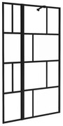 Parete per vasca da bagno con apertura girevole 100 x 140 cm Nero opaco Stile industriale - OBELINI