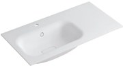 Lavabo a incasso rettangolare vasca a sinistra L 90.5 x H 15 x P 46 cm in resina bianco lucido