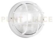 Plafoniera in vetro e27 d.185mm struttura termoplastica bianco ip54...