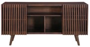 Credenza in legno massello di mango scuro 2 ante scorrevoli L140 cm ALBA