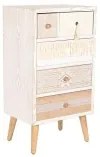 Cassettiera DKD Home Decor Abete Naturale Cotone Bianco (48 x 35 x 89 cm)