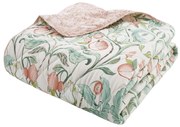 Copriletto verde-rosa per letto matrimoniale 220x230 cm Clarence Floral - Catherine Lansfield