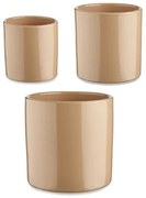 Set di Vasi 3 Pezzi Ø 14 cm Ø 22 cm Ø 17 cm Cilindro Beige