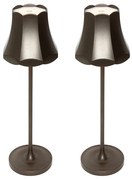 Set di 2 lampade da tavolo retrò bronzo scuro ricaricabili IP44 - Granny