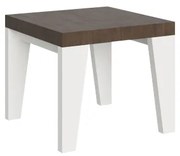 Tavolo allungabile 90x90/246 cm Naxy Mix piano Noce - gambe Bianco Frassino