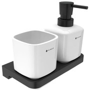 NIMCO MAC 2905831K-T-90-Distributore di sapone a parete e portaspazzolino MAYA 320 mm