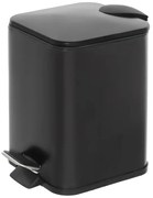 Pattumiera bagno 3lt in acciaio nero con pedale e secchio estraibile