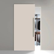 Porta scorrevole reversibile Stoccolma con maniglione in legno argento, L 99 x H 221 cm, con binario invisibile