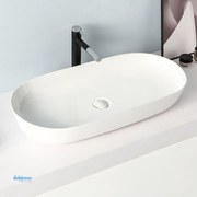 Lavabo D'Appoggio Ovale "Break The Rules" In Ceramica Da 82 Cm Finitura Bianco Lucido