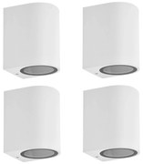 Prios applique da esterno Tetje, bianco, rotondo, 10 cm, set di 4