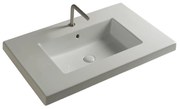 Lavabo Da Incasso/Sospeso 90x54 Cm Ceramica Tecla "Mars" Bianco Lucido