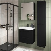 Mobile da bagno sotto lavabo SENSEA Remix nero laminato opaco L 60 x H 58 x P 33 cm 2 cassetti, lavabo non incluso
