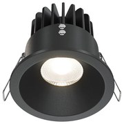 Faretto Da Incasso Moderno Zoom Alluminio Tondo Nero Led