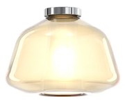 Plafoniera Contemporanea Double Skin Alpha Metallo Cromo Vetro Ambra 1 Luce E27