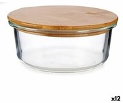 Porta Pranzo Rotondo con Coperchio Bambù 15 x 6,5 x 15 cm (12 Unità)