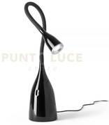 Gls022- lampada da tavolo nero lucido flessibile con braccio in sil...