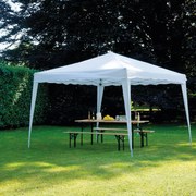 Gazebo in ferro struttura bianco, copertura bianco L 300 x P 300 x H 262 cm