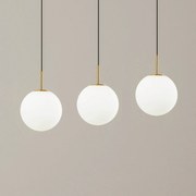 Lampada a sospensione in vetro Joran Lucande, Bianco / Opale, Soggiorno / Sala da pranzo, Vetro, Moderno, Lampada a sospensione