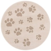 Tappeto per bambini beige ø133 cm Paws Light Beige – FD