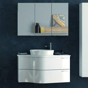 Kamalu - composizione bagno sospesa 100cm: mobile ultramoderno e specchio contenitore form-100b