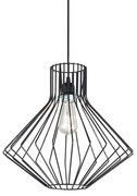 Sospensione Industrial-Minimal Ampolla-4 Metallo Nero 1 Luce E27