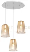 Sospensione bianco tonda 3 luci ambra 1164bi-s3 t-am
