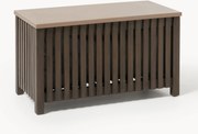 Cassapanca da giardino in legno di acacia con rivestimento Arkin, larg. 80 cm