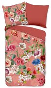 Lenzuolo matrimoniale in cotone biologico arancione Flowery, 200 x 220 cm Organic - Descanso