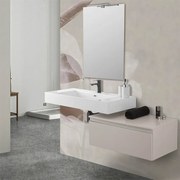 Mobile bagno sospeso 80 con lavabo 120 grigio perla e specchio   Iside