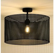 Duolla - Lampadario a plafone ROLLER RATTAN 1xE27/15W/230V diametro 45 cm nero