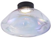 Plafoniera di design nera con vetro arcobaleno - Gemma