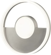 Plafoniera in metallo Argento con diffusore perimetrale D50 cm Led ELISA