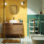 Rubinetto per lavabo getto laminare cristallino REMIX cromato lucido SENSEA H 33 cm