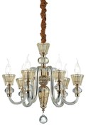 Lampadario Classico Strauss Vetro Oro 6 Luci E14