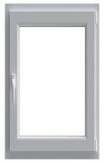 Finestra in PVC bianco L 80 x H 140 cm, 1 anta apertura a destra