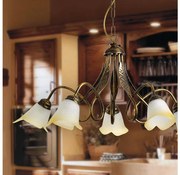 ONLI - Lampadario a sospensione con catena DOPPIO GIRO 5xE14/6W/230V bronzo