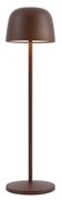 Lampada da tavolo marrone ruggine con LED ricaricabile con stazione di ricarica IP65 - Raika
