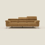 Raffaello divano con 3 sedute allungabili e poggiatesta reclinabili in microfibra smacchiabile T11 cuoio