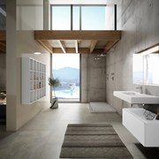 Mobile bagno sospeso con lavabo L 100 x H 34 x P 45 cm neve per vasca centrale Element