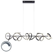 Lampada a sospensione di design nera incl. LED e dimmer - Krisscross