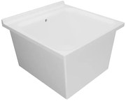 Lavabo a incasso rettangolare vasca centrale Large L 60 x H 41 x P 34 cm in ceramica bianco lucido