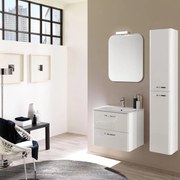 Mobile sottolavabo e lavabo Best laccato lucido bianco L 61 cm 2 cassetti