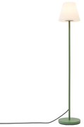 Lampada da terra per esterni verde con paralume bianco IP65 - Virginia