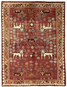 Shiraz Tappeto persiano 200 x 150 Rosso (Iran) Annodato A Mano