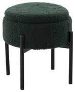 Sgabello verde con gambe in metallo 28 x 31 cm