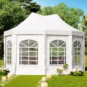 TOOLPORT Gazebo pagoda 3x4,1 m, telo in PVC, bianco - (1065)