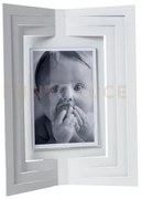 Portafoto di design vibra grande bianco marmo in ferro e polimetilm...